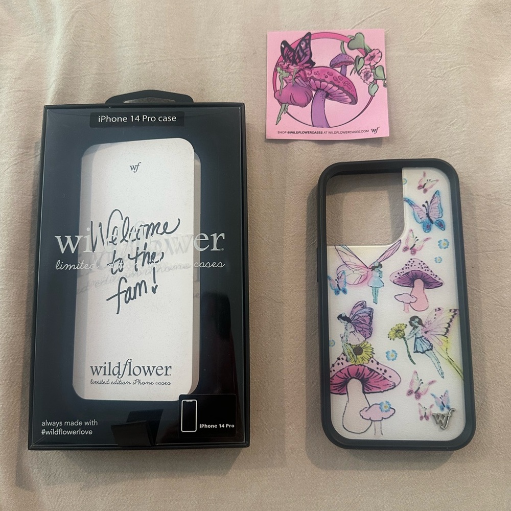 Wildflower iPhone 14 Pro case Pastel Butterfly